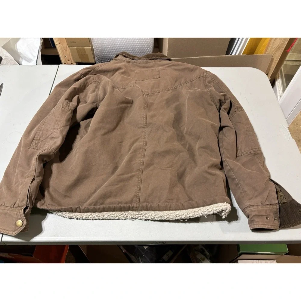 Sherpa Jacket Wrangler Lined Men's Trucker Corduroy Collar Large Western‎